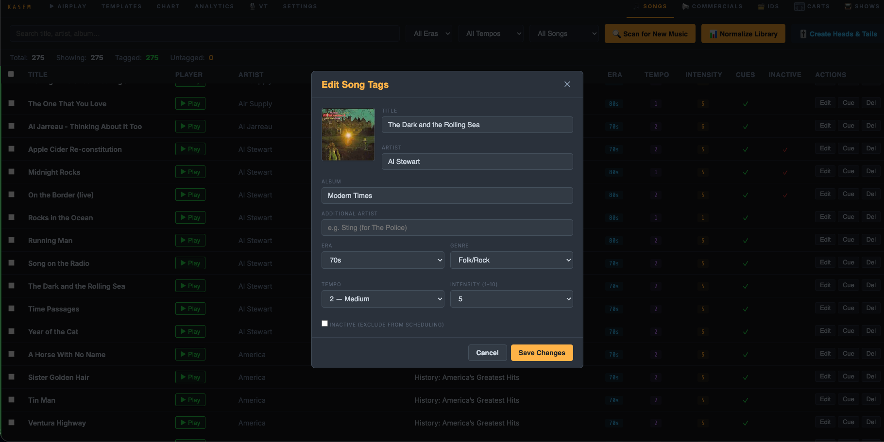 Song tag editor